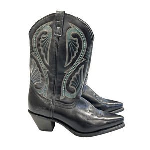 Laredo Lea Vamp Fox Western Cowboy Boot Womens 10 Black